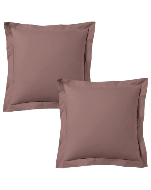 Set aus 2 pinken Kissenbezügen aus Baumwollsatin