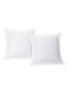 Set aus 2 weiß gestreiften Kissenbezügen aus Baumwolle, 63 x 63 cm