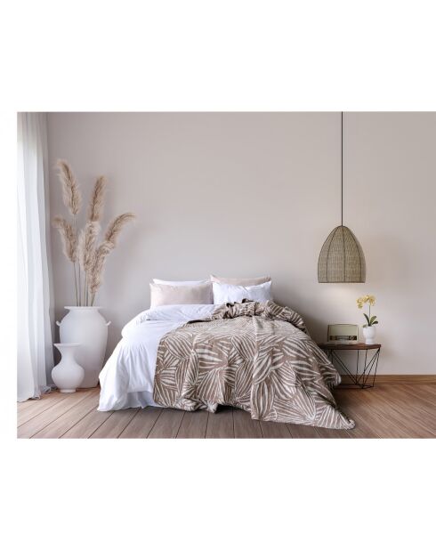 Couverture plaid beige