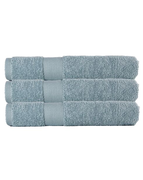 Lot de 3 serviettes éponge en coton céladon - 50x90 cm