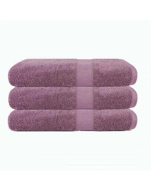 Lot de 3 serviettes éponge en coton sureau - 50x90 cm