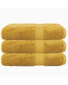 Lot de 3 maxi draps de bain en coton safran - 100x150 cm