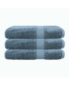 Set von 3 blauen Baumwoll-Badetüchern - 70x130 cm