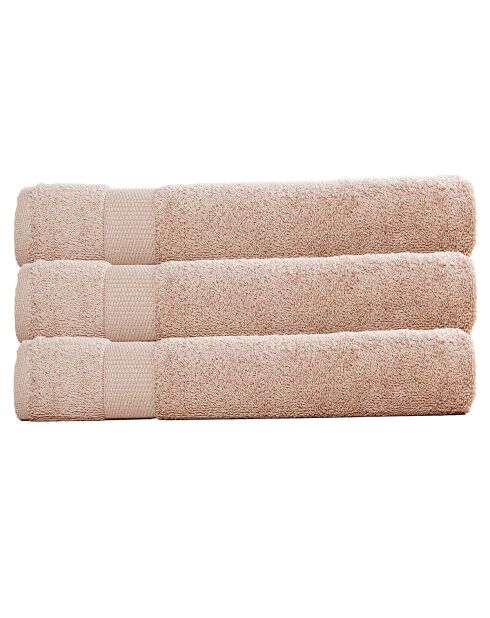 Set de 3 toallas de baño de algodón beige - 70x130 cm