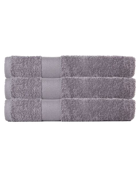 Lot de 3 serviettes éponge en coton grises - 50x90 cm