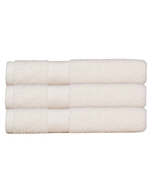 Lot de 3 serviettes éponge en coton écrues - 50x90 cm
