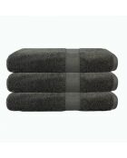 Set de 3 paños de esponja de algodón antracita - 50x90 cm