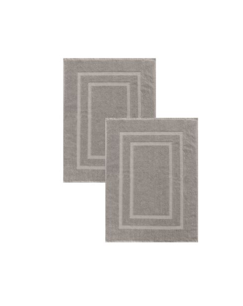 Set aus 2 grauen Baumwollschwamm-Badematten - 50x70 cm