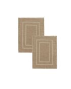 Set van 2 beige katoenen sponsbadmatten - 50x70 cm