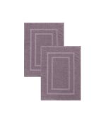 Lot de 2 Tapis de bain éponge en coton violet - 50x70 cm