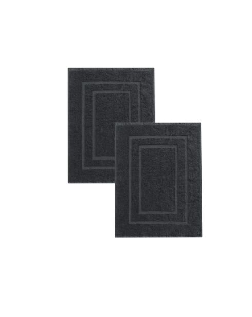 Set van 2 antracietkleurige katoenen sponsbadmatten - 50x70 cm