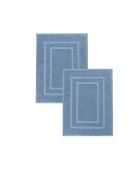 Set van 2 blauwe katoenen sponsbadmatten - 50x70 cm