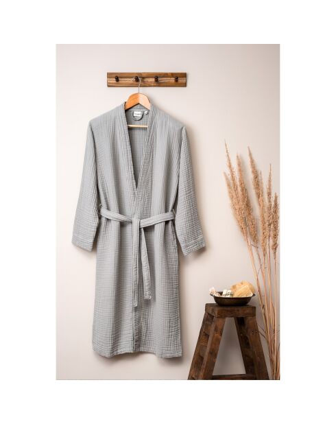 Peignoir gaze de coton gris