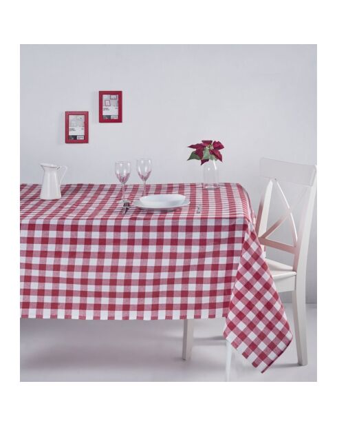Nappe en coton Carreaux bordeaux - 150x150 cm