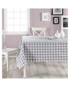 Nappe en coton Carreaux grise - 150x250 cm