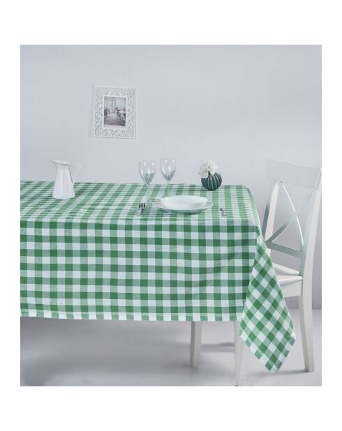 Nappe en coton Carreaux verte - 150x200 cm