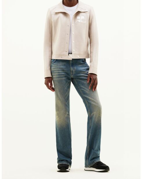 Veste Réédition en Vinyle – Courrèges – Gris Mastic