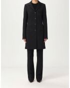 Manteau Trapèze Héritage en Laine – Courrèges – Noir