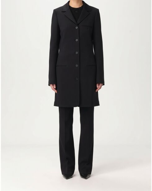 Manteau Trapèze Héritage en Laine – Courrèges – Noir