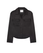Chemise 2 Poches en Satin – Courrèges – Noir