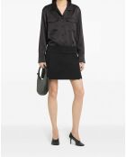 Chemise 2 Poches en Satin – Courrèges – Noir