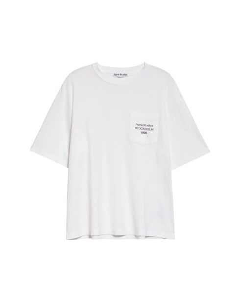 T-Shirt Exford Logo Poche – Acne Studios – Blanc Cassé