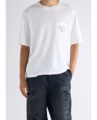 T-Shirt Exford Logo Poche – Acne Studios – Blanc Cassé