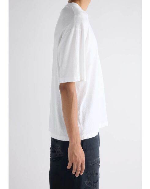 T-Shirt Exford Logo Poche – Acne Studios – Blanc Cassé