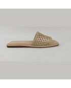 Sandales plates en cuir dorées