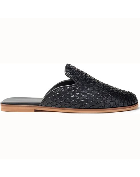 Mules fermées en cuir noires