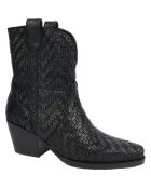 Bottines cowboy en cuir noires