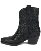 Bottines cowboy en cuir noires