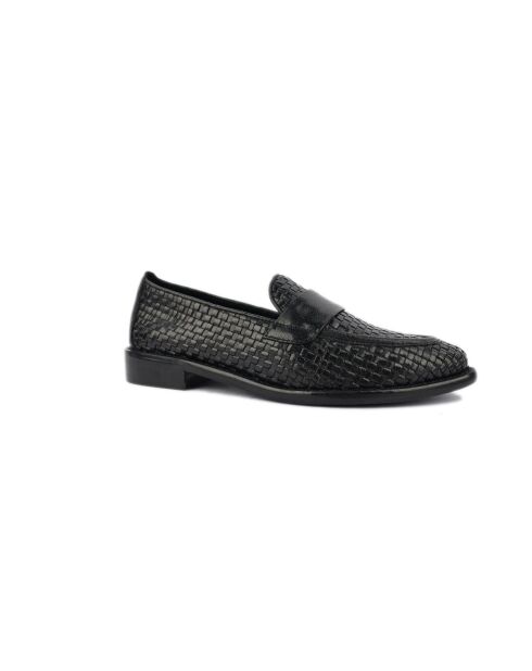 Mocassins en cuir noirs