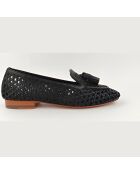 Mocassins à pampilles en cuir noirs