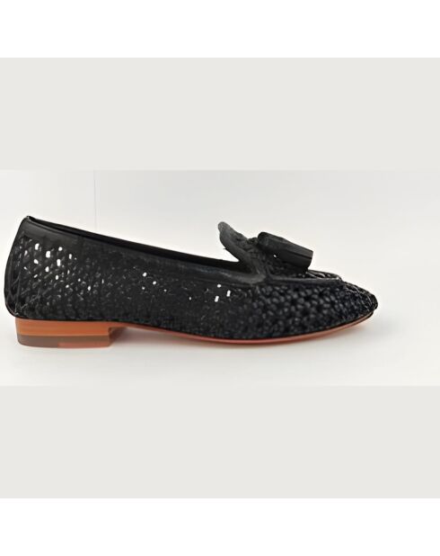 Mocassins à pampilles en cuir noirs