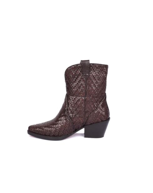 Bottines cowboy en cuir marron foncé