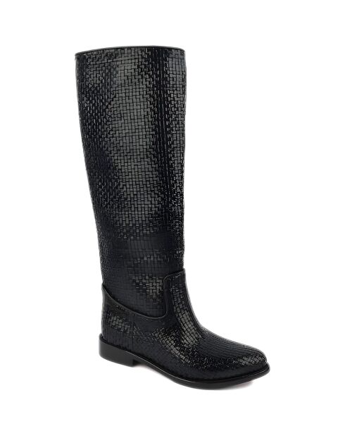Bottes hautes en cuir noires