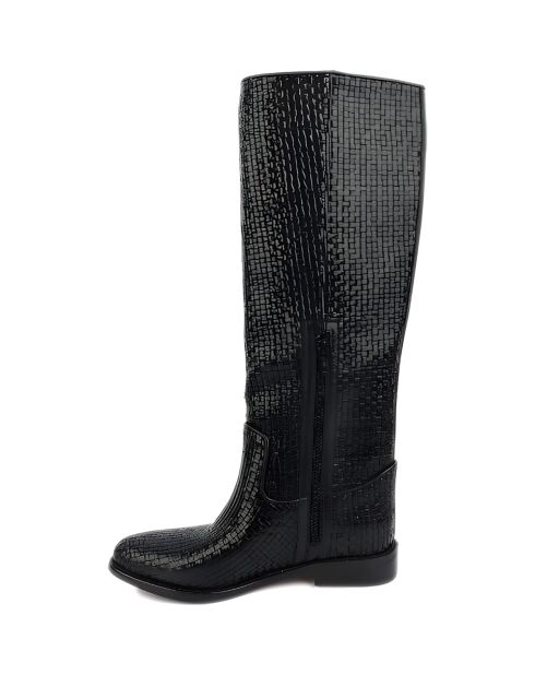 Bottes hautes en cuir noires