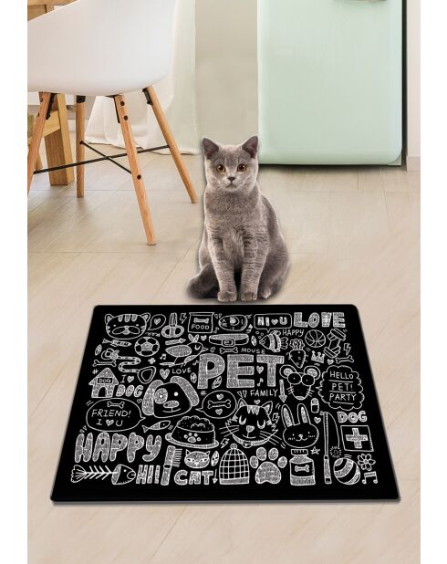 Drie zwarte kattenbakmatten - 40x60 cm