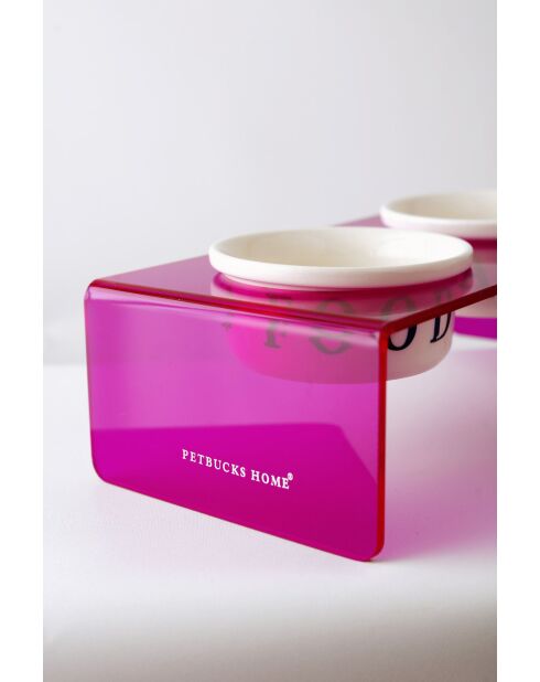 Ikıli Seramik fuchsia dubbele dierenschalen - 29x14x10 cm