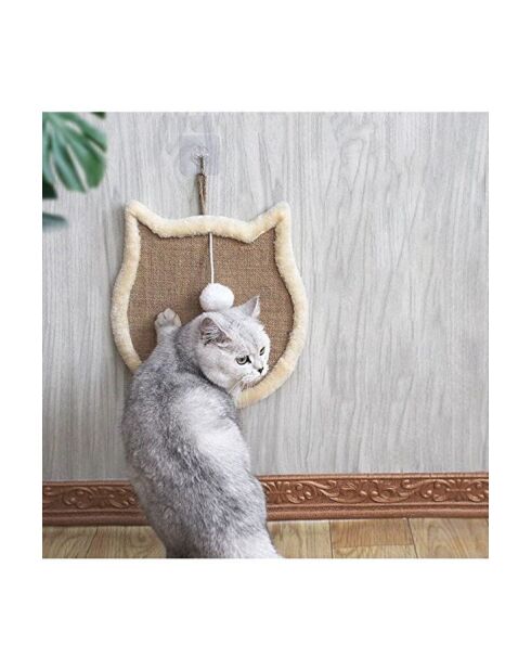 Kedi kattenspeeltje van crèmekleurige stof - D.34 cm