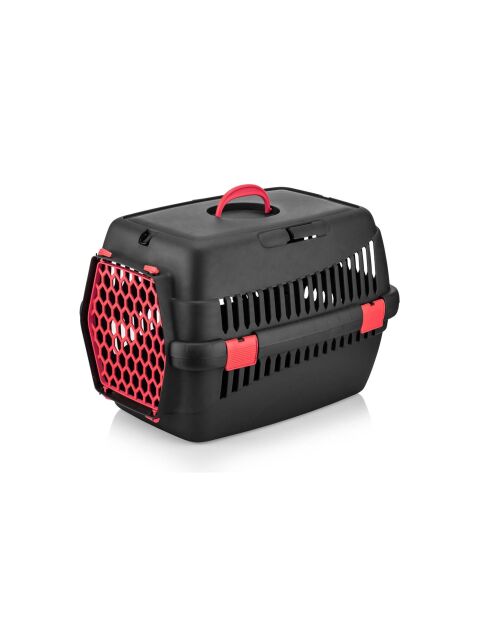 5096-S-2 zwarte transportkoffer voor dieren - 39x55x36,5 cm