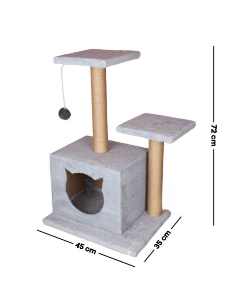 Casetta per gatti grigia Lotti - 45x35x72 cm