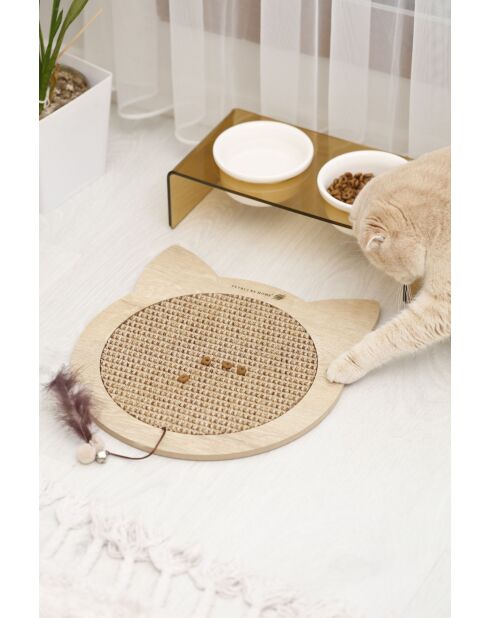 Tapis griffoir pour chat Kedi beige - 36x32x1 cm