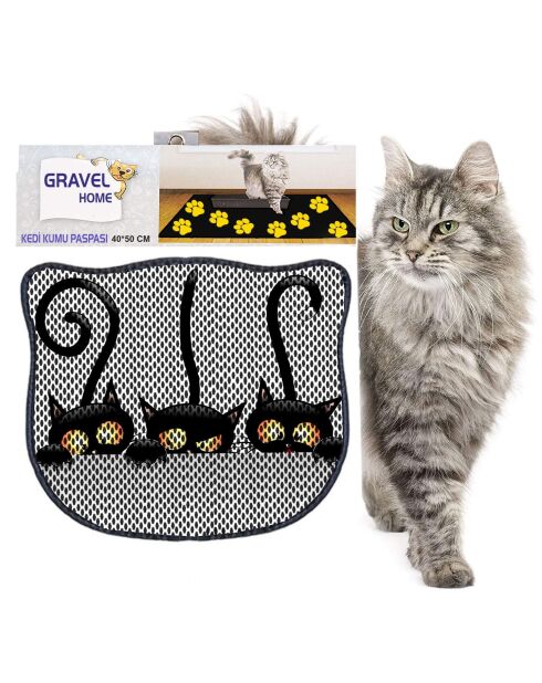 Kdkafa0127 kattenbakmat zwart - 40x50 cm