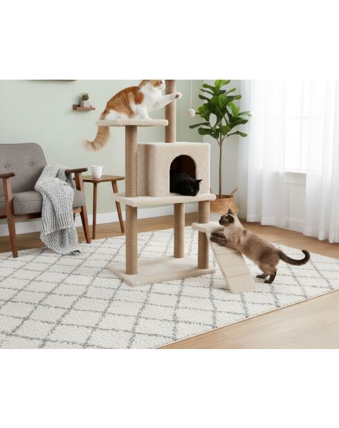 Casa para gatos Arden beige - 50x35x125 cm