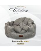 Cama para mascotas Chelsea L gris - 76x76x30 cm