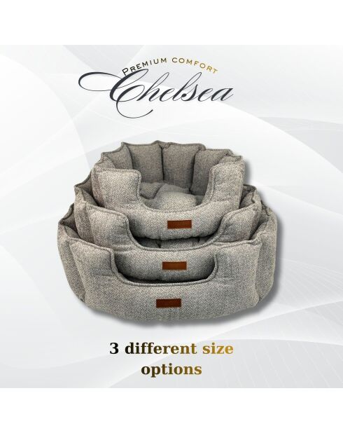 Cama para mascotas Chelsea L gris - 76x76x30 cm