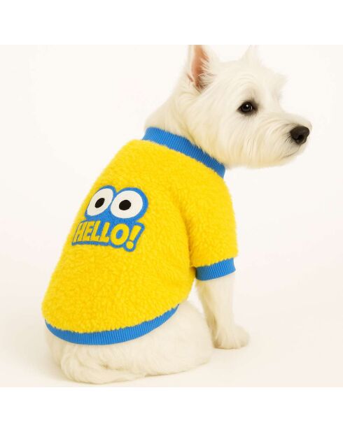 Yellowhellosweat M gele hondenhoodie