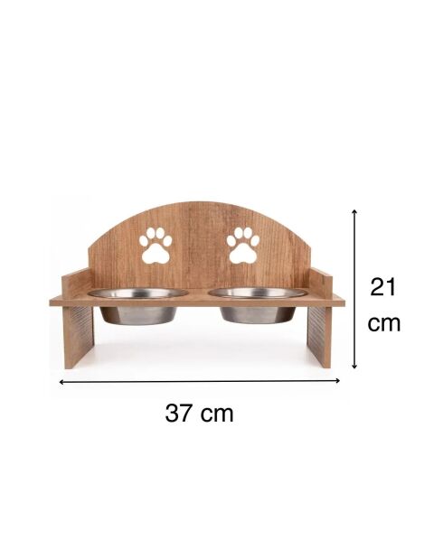 Ciotole doppie beige con animali Apvm12